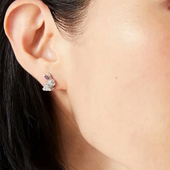KATE SPADE • Starring Bunny Silver Rabbit Magic Wand Earrings - Picture 2 of 7